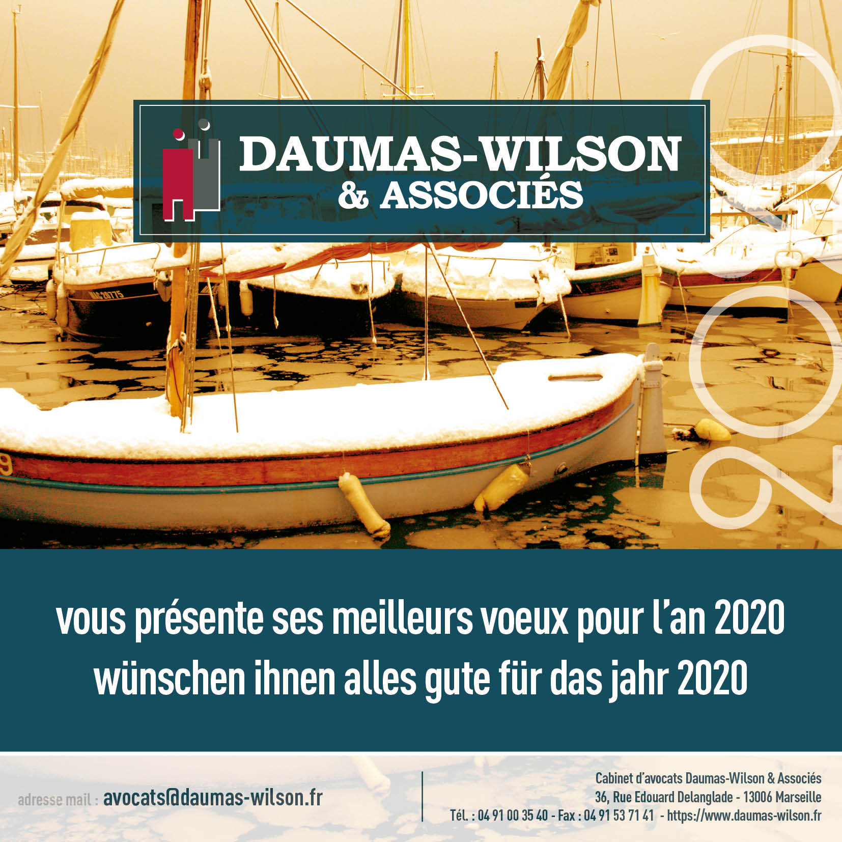 Le cabinet Daumas Wilson & Associés vous présente ses meilleurs voeux pour l'année 2020